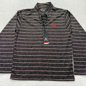 NEW Antigua Stratus Mens Medium Quarter Zip Pullover Ravenwood Golf Club Striped